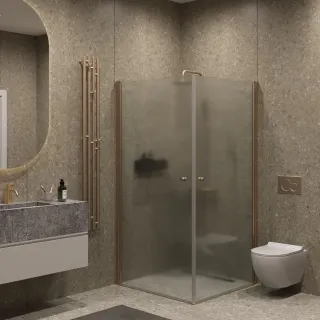 Душевой уголок на монопетле by Deonria U-90-89-6-S-BR 90x89см бронза/сатин